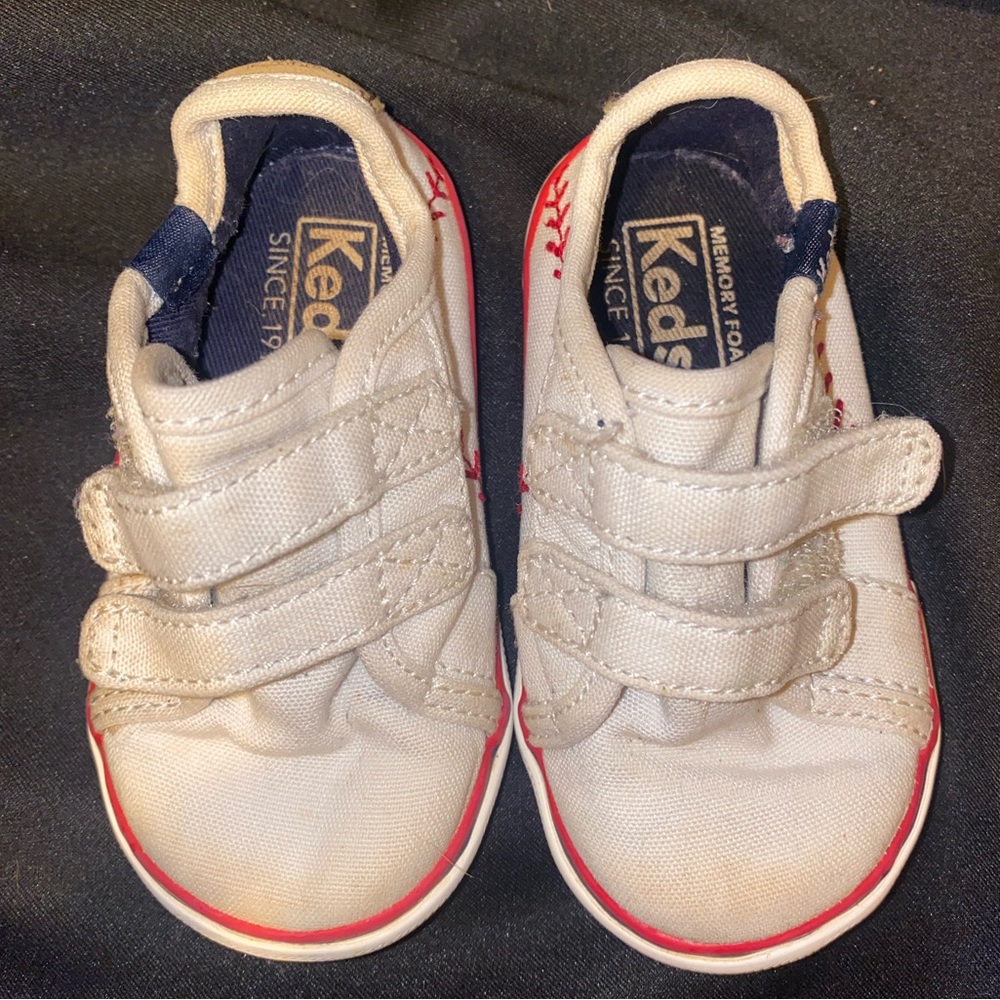 Infant Keds Double Up Baseball Pennant Hook & Loop Sneaker
